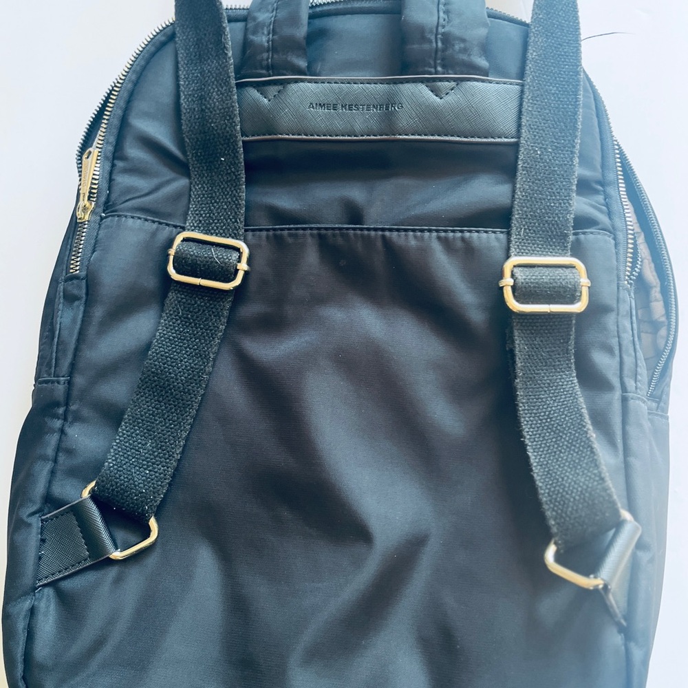 Aimee Kestenberg‎ Black Nylon Backpack with Gold Zippers - Picture 5 of 5